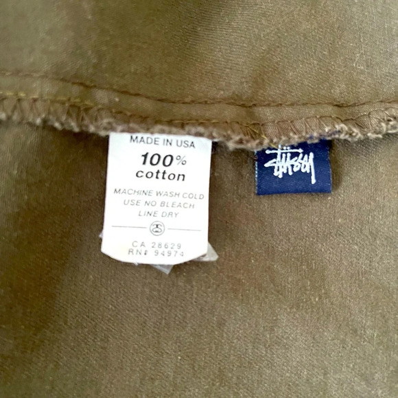 Rare Stüssy Olive green button down 100% cotton top. Sz-M - Picture 5 of 5